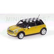 MINI ONE 2001 WITH CHEQUERED ROOF FLAG YELLOW L.E. 1008 PCS. Minichamps MC-431138104 MINI ONE 2001 WITH CHEQUERED ROOF FLAG YELLOW L.E. 1008 PCS. Minichamps MC-431138104