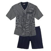 Pánské pyžamo ADAMO krátký rukáv a krátké kalhoty tmavě modré s proužkem Adamo ODE-AD-119251-360