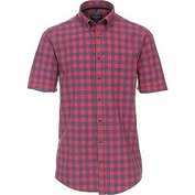 Pánská košile Casa Moda Comfort Fit lněná červená krátký rukáv vel. 3XL - 7XL (48 - 56) Casa Moda
