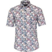 Pánská košile Casa Modabarevný  potisk lněná krátký rukáv vel. 3XL- 7XL (48 - 56) Casa Moda