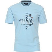 Pánské tričko Casa Moda 3XL - 6XL krátký rukáv světle modré s potiskem Casa Moda
