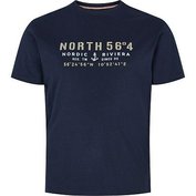 Pánské tričko 41145/0580 NORTH 56°4 tmavě modré potisk   6XL - 10XL krátký rukáv NORTH 56°4