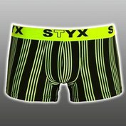 Pánské boxerky STYX černé se zelenými proužky nadměrné 4XL - 5XL  ODE-P40034