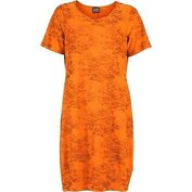 Šaty oranžovo - hnědé s černým potiskem Point Neuf ODE-V2018