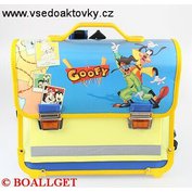 Aktovka školní GOOFY, zpevněná ergonom. záda, uvnitř 2 přihrádky + 1 přední kapsa, přihrádka na j...