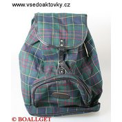 Batoh textil, kožené popruhy, výška 50cm, šířka 50cm, 1 přední a 2 boční venkovní kapsy  S-BA-46019