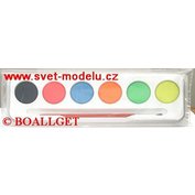 Vodové barvy 30/ 6 fluorescenčních barev + štětec KOH-I-NOOR KOH-I-NOOR VS-220024