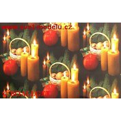 Vánoční balící papír Svíčky, jablíčka, ořechy ( 4. vzor ) 50x70 cm luxusní  90g  VS-2735-4