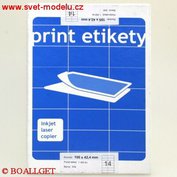 Samolepící etikety 105 x 42,4 PRINT pro laserové a inkoustové tiskárny A4, 100 listů v balení