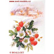 Přání do obálky vánoce - Vánoční kytice  VS-3308-6